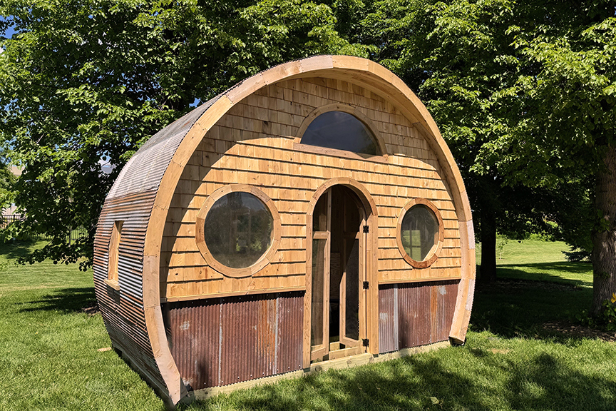 Round playhouse in the woods