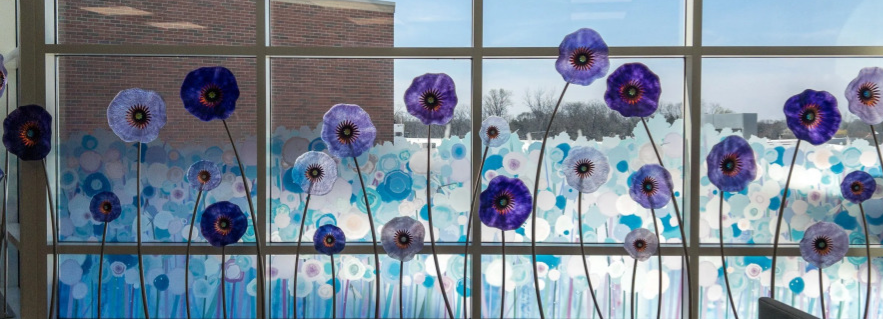 Poppy flowers sculpture