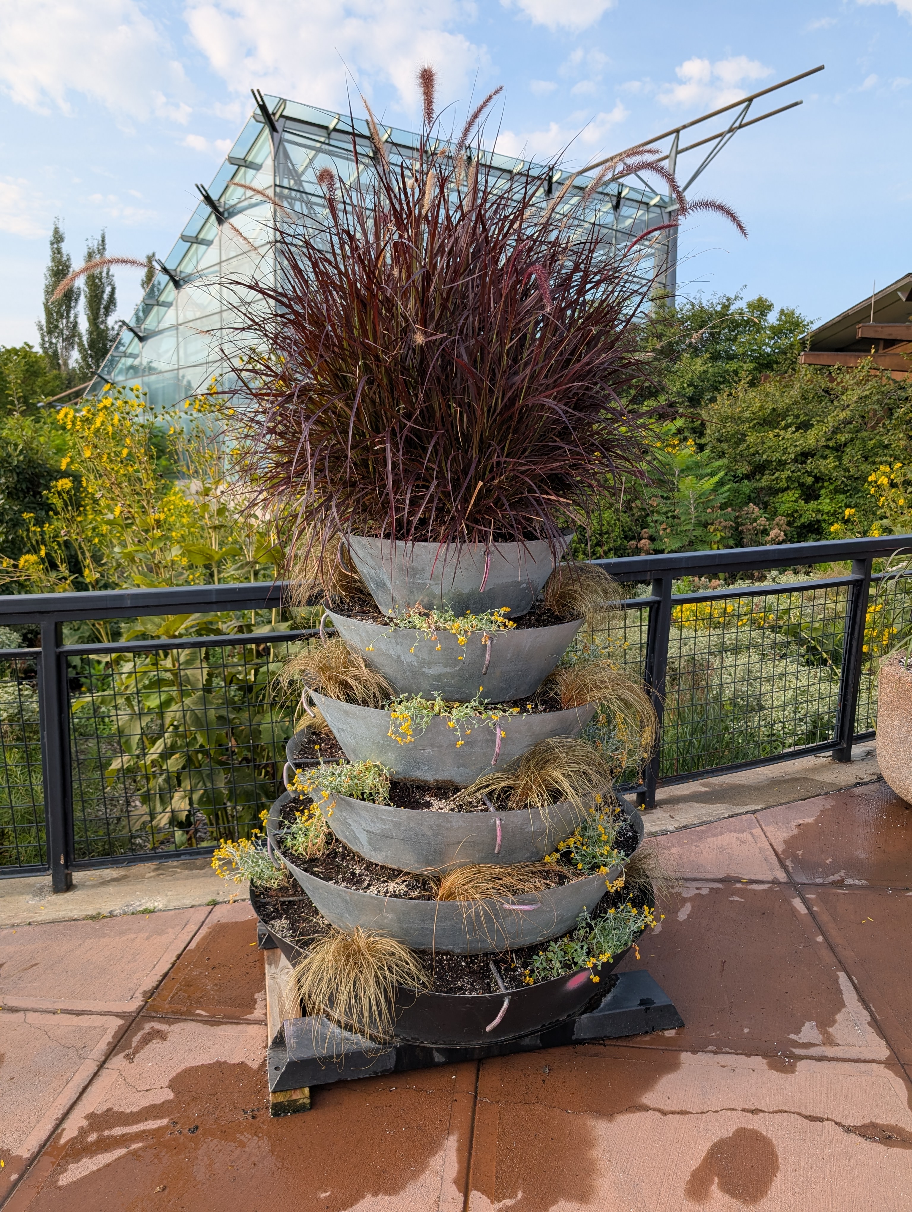 6-layer flower tower with fall annuals