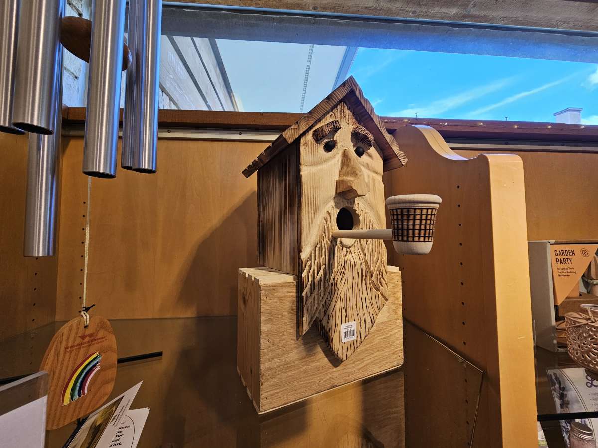 Wooden sculpture gift at Reiman Gardens Gift Shop