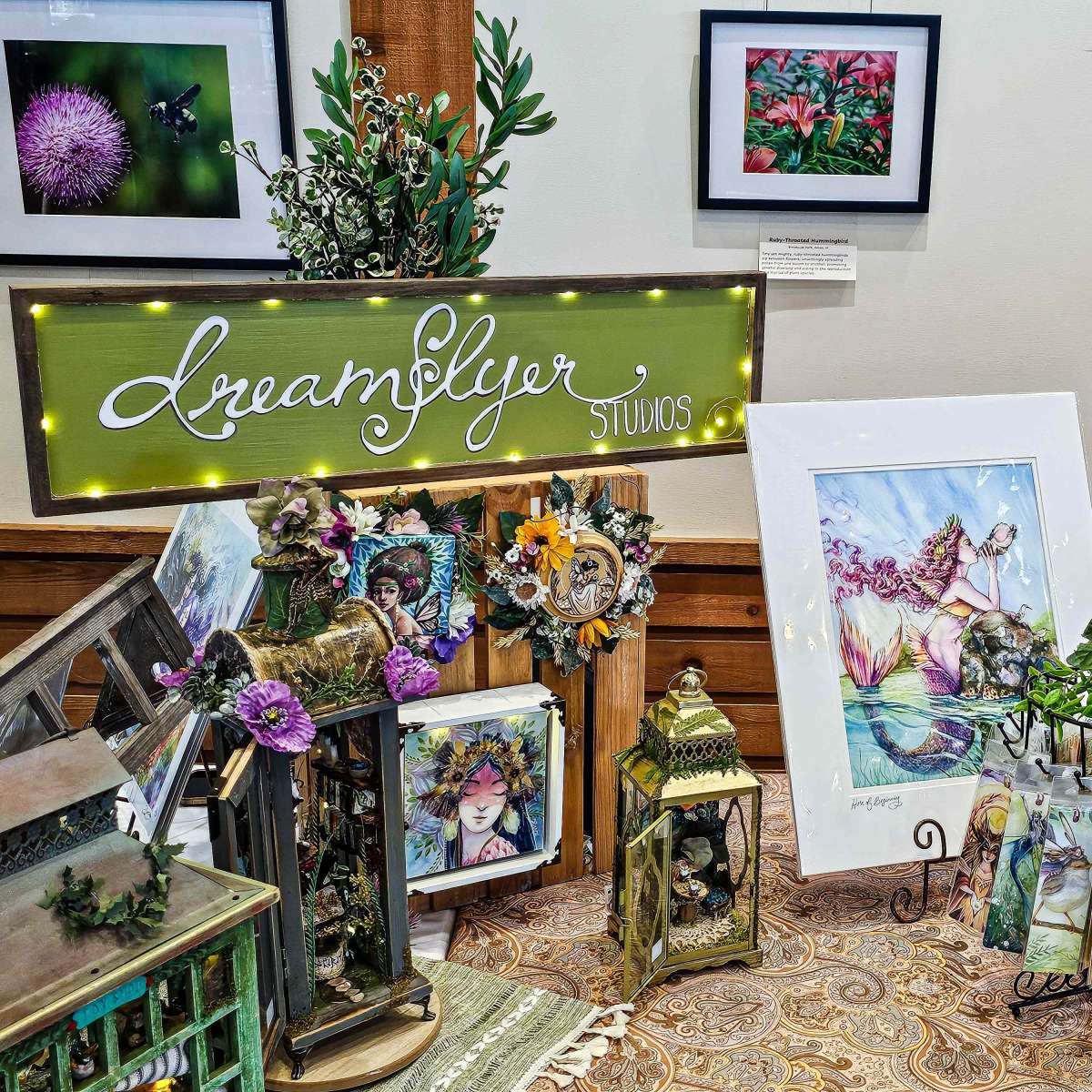 Fairy-themed artwork at an art show 