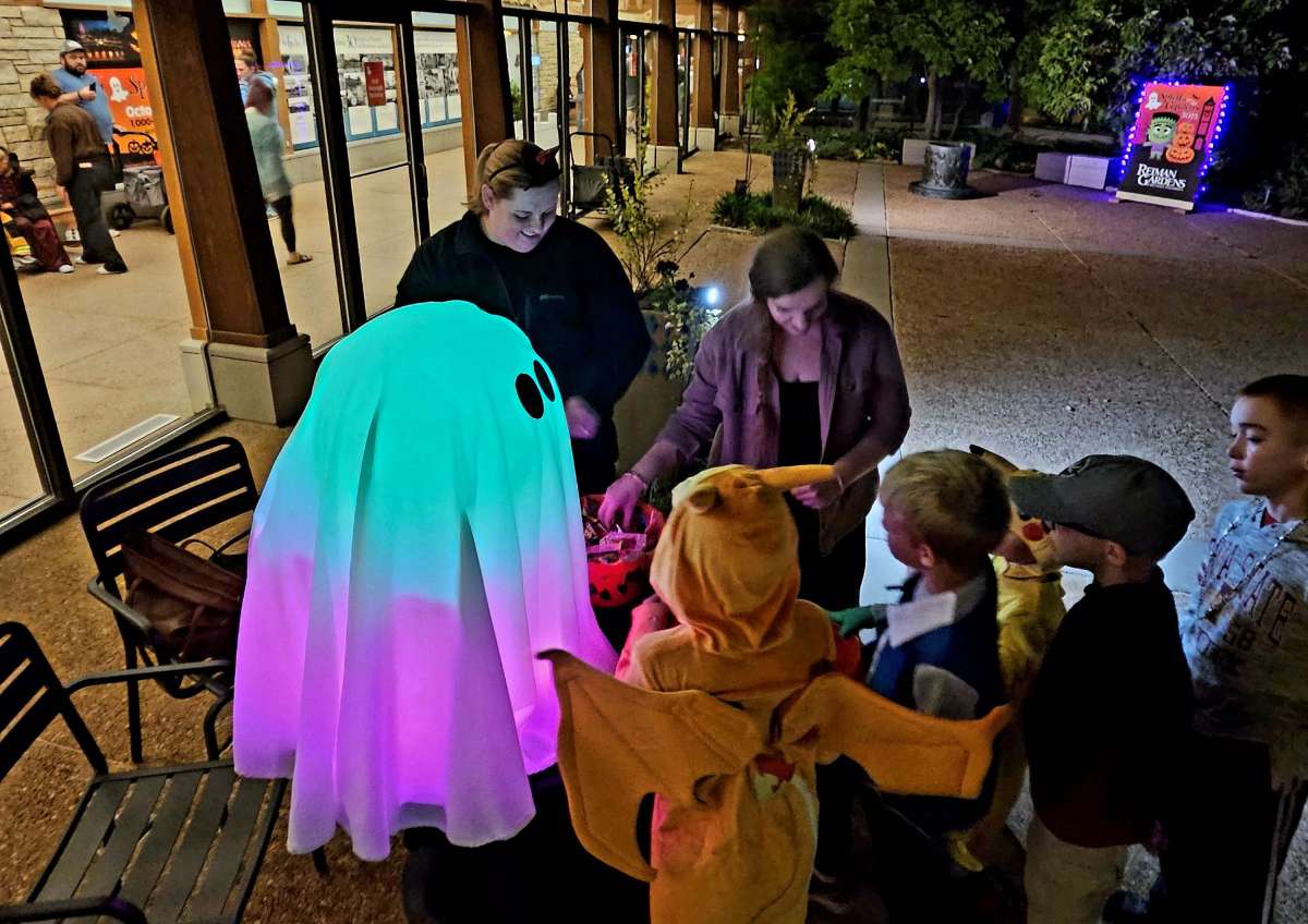 Children trick or treating at a Halloween event