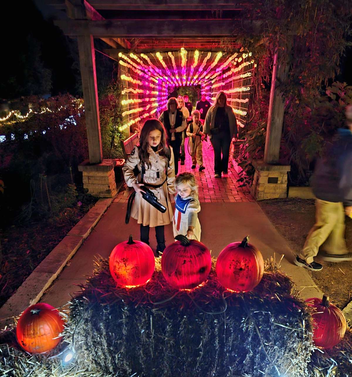 Children dressed in costumes at a Halloween event