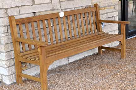 light wood bench  with slats