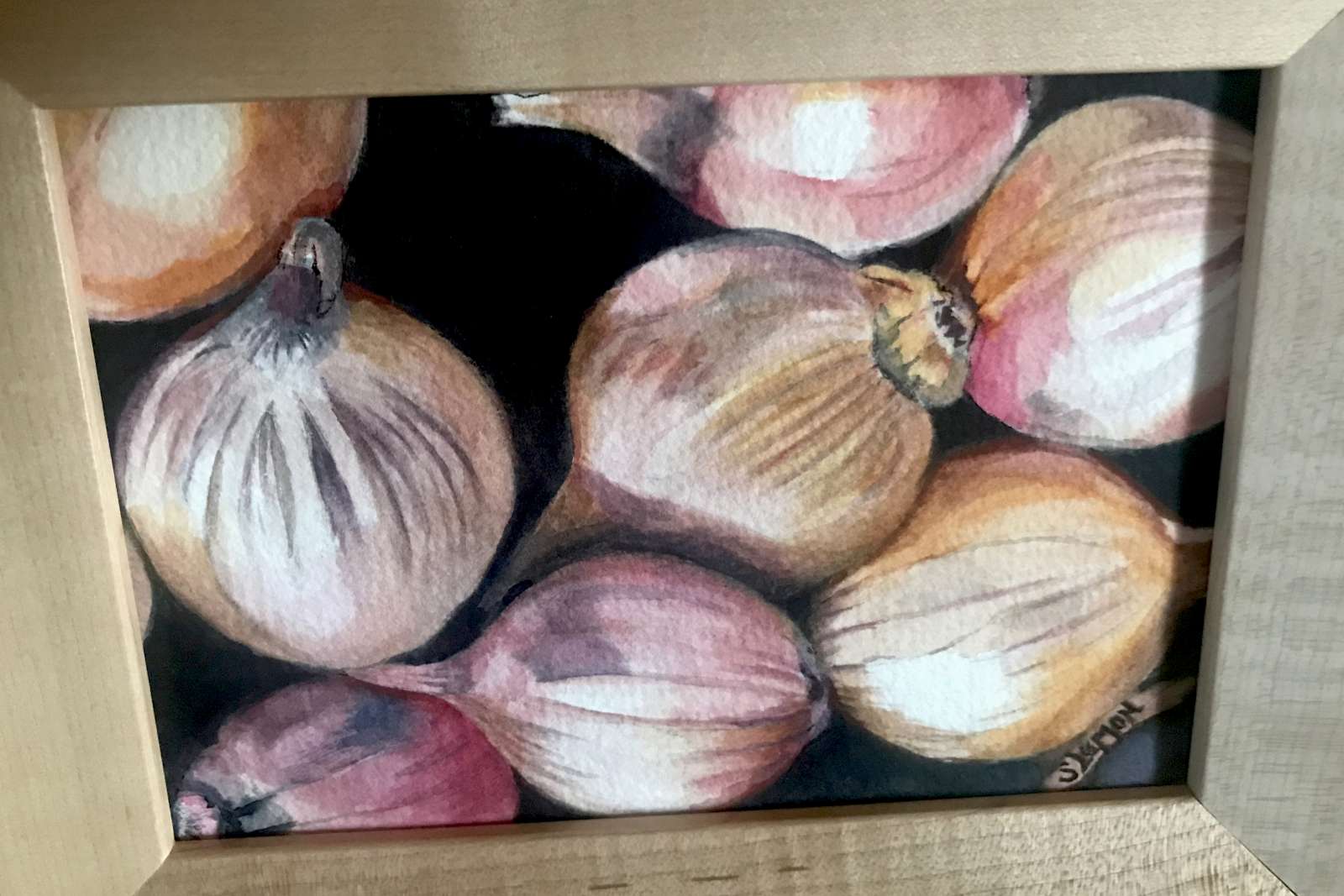 watercolor painting of onions