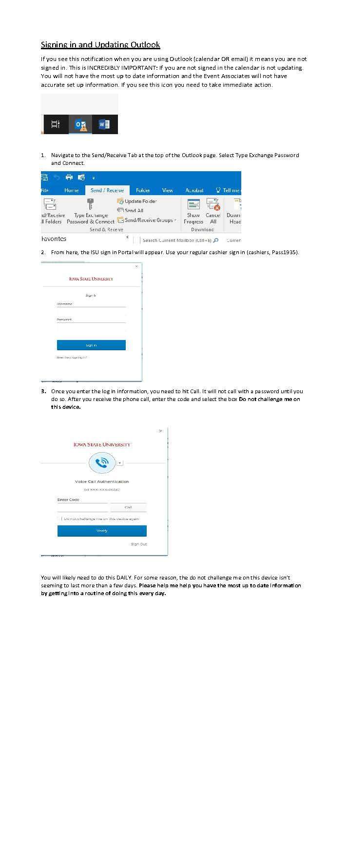 Updating Front Desk Outlook