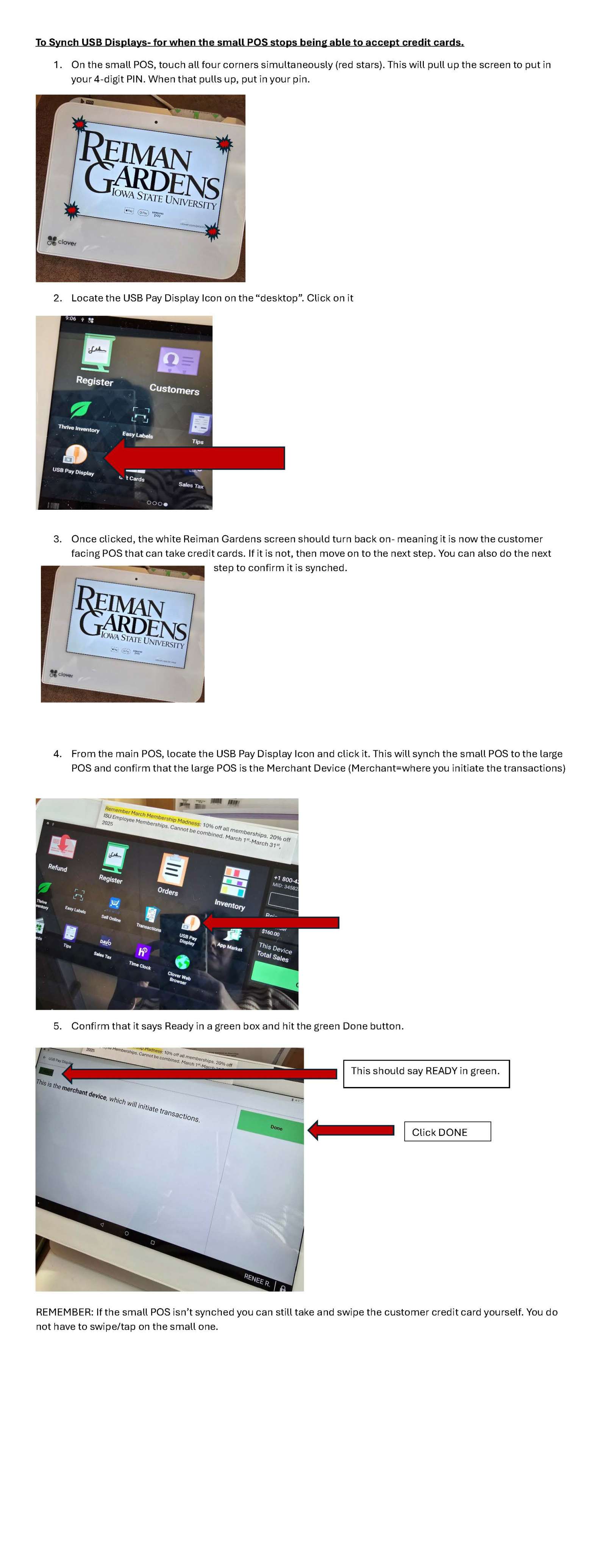 Clover POS USB Pay Display
