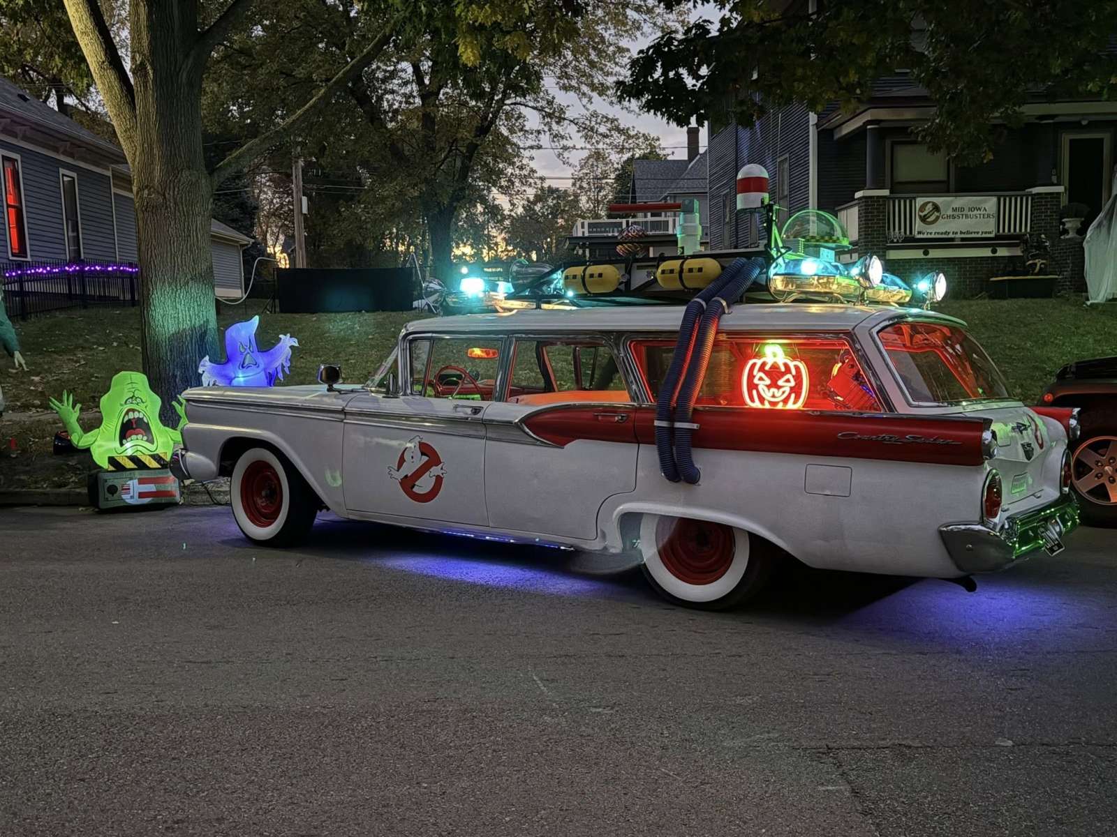 1959 Ford Station wagon made to look like ECTO-1 from Ghostbusters movies